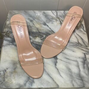 Shoe Land clear strap heels